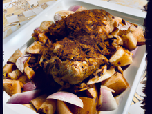 Chapon aux pain d'épices et aux pommes