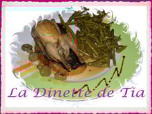 Cailles aux raisins farcies au foie gras sur Canapés