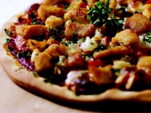 Pizza au poulet et coriandre