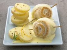 Filets de sole et Pom'Express à l'orange en cappuccino