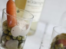 Jardinière de printemps et chantilly de foie gras