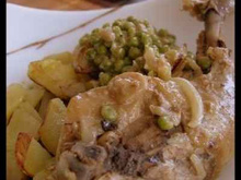 Poulet crémeux aux petits pois