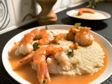 Couscous de gambas et sa bisque