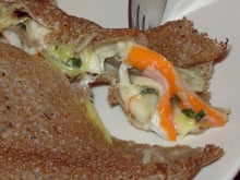 Galette à la fondue de poireaux et au surimi économique