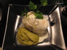 Filet de sandre et sa purée de courgette à l'ail