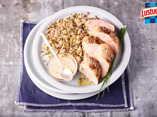 Quinoa crémeux et son filet mignon de porc à la moutarde