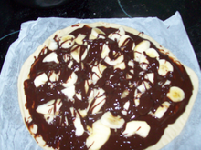 Pizza chocolat bananes