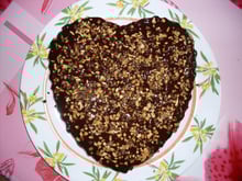 Gâteau nappé chocolat/nougatine