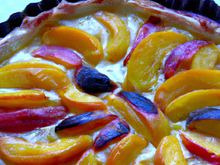 Tarte au fromage et aux pêches