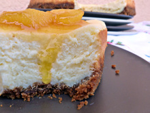 Cheesecake vanille, mangues caramélisées et spéculoos