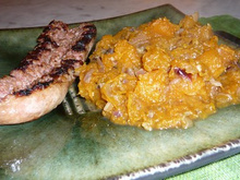 Compotée de potiron à l'ail et aux échalotes