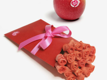 Bouquet de roses aux pommes Pink Lady