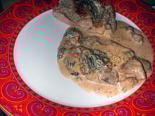 Côte de veau à la creme de morilles