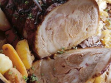 Poitrine de veau aux oignons glacée à la chicorée