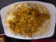 Riz à la crème et dinde au curry