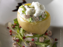 Pommes de terre farcies au canard et au Carré Frais