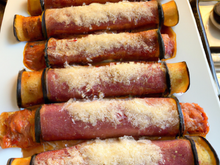 Cannelloni d'aubergines au jambon Serrano et parmesan