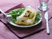 Papillotes de cabillaud aux endives, mayonnaise et 5 baies