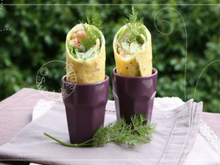 Wraps de saumon à l'aneth, concombre et tomate