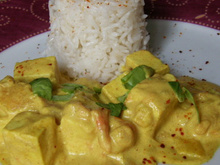 Curry de tofu au lait de coco