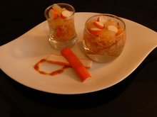 Verrine sucrée salée surimi/ananas