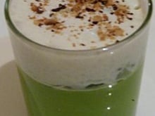 Panna cotta de petit pois, chantilly de roquefort Papillon