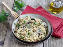 Blesotto au blé et champignons de Paris