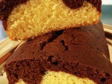 Le gâteau marbré chocolat, vanille et rhum