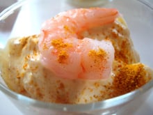 Verrine crème de curry, ananas et crevette
