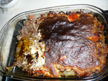 Moussaka grecque traditionnelle au kéfalotyri