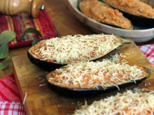 Aubergine farcie au jambon