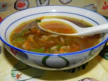 Bouillon asiatique aux légumes croquants