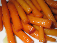 Bâtonnets de carottes au miel