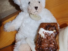 Fondants au chocolat au lait, cœur d'ourson guimauve