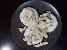 Poulet à la crème et aux champignons