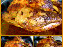 Poulet rôti moutarde et ail confits