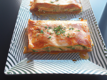 Lasagnes aux deux saumons et aux poireaux