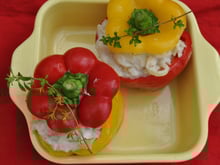 Poivrons farcis à la morue et loup