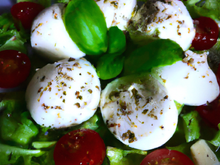 Salade de mozzarella fondante