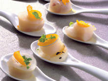 Cuillères apéritives de Saint Jacques aux agrumes