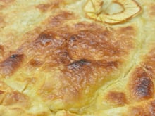 Tourtière aux pommes, glace pruneaux Armagnac