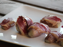 Echalote en croute de sel, magret de canard fumé au bois de hêtre