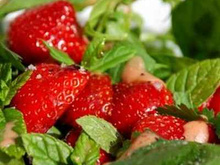 Salade d'herbes et de fraises aux parfums d'été