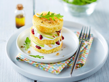 Mille-feuilles de Quatre-Quarts, granny et chèvre frais