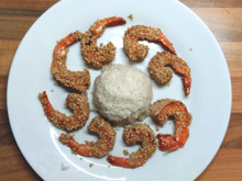 Crevettes au miel et aux sésames