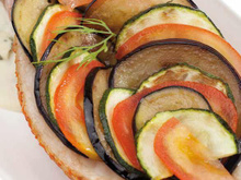 Rouget Colbert, écailles de légumes