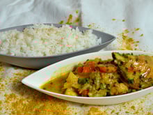 Curry de volaille minute, riz créole