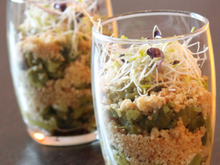 Verrines croustillantes d'asperges à l'épeautre