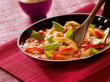 Crevettes au Curry Rouge