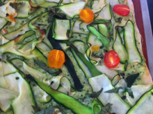 Pizza basilic courgettes et chèvre